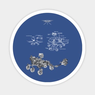 Mars Rovers and Flyer Magnet